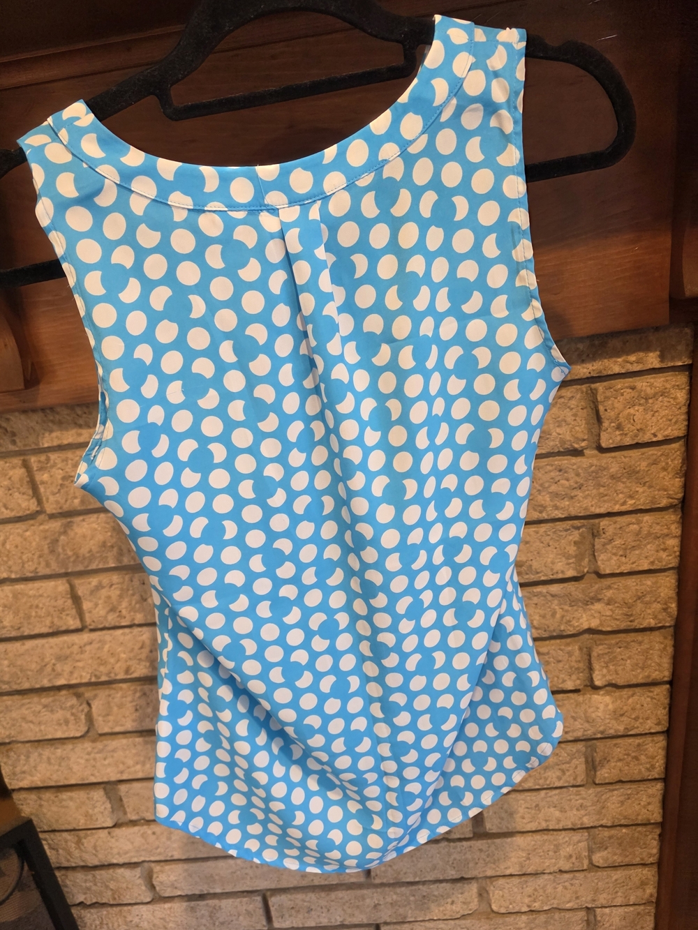 New York & Company Blue and White Polka Dot Sleeveless Camisole - Picture 6 of 6
